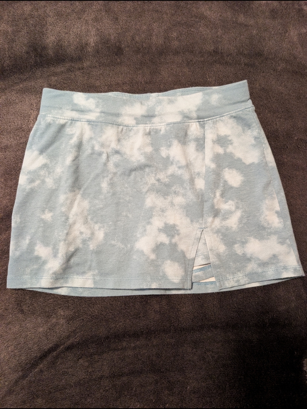 wonder nation Light Blue & White Tie-Dye Mini Skirt
